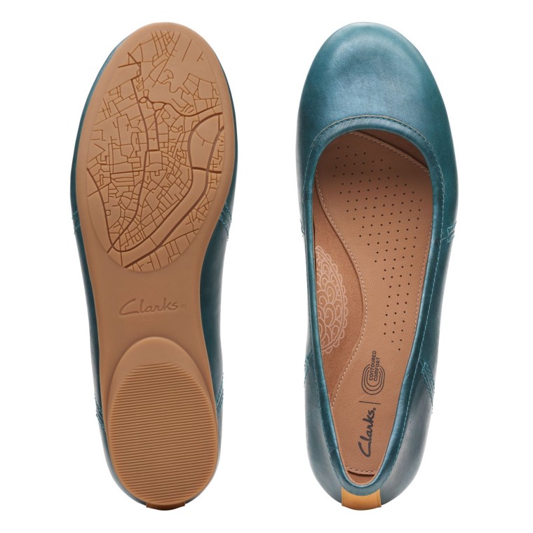 Clarks Lisos De Canebay Verde Azulado