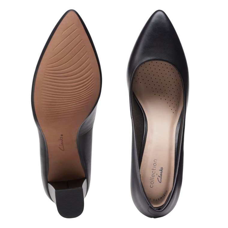 Negro Cuero Clarks Aubrie Sol