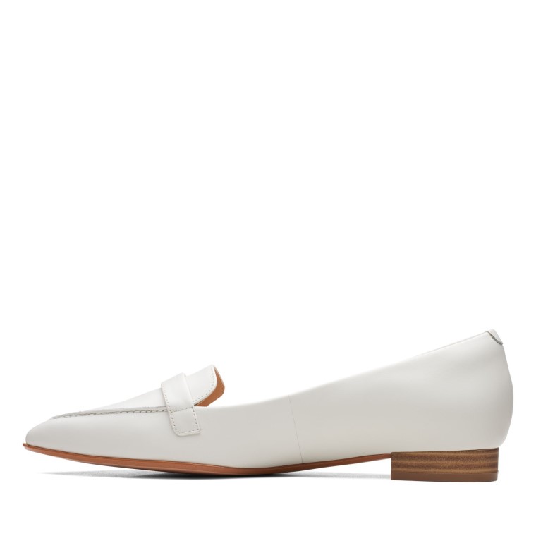 Clarks Laina 15 Hebilla Cuero Blanco