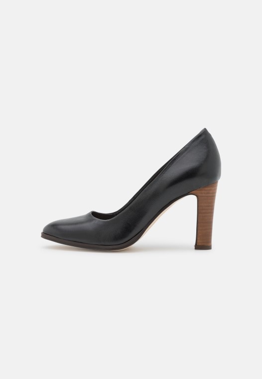 Cuero Tacones Clasicos Clarks Negro