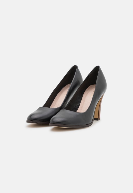 Cuero Tacones Clasicos Clarks Negro